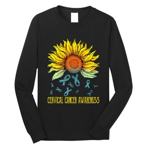 Cervical Cancer Awareness Sunflower Long Sleeve Shirt