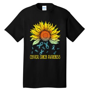 Cervical Cancer Awareness Sunflower Tall T-Shirt