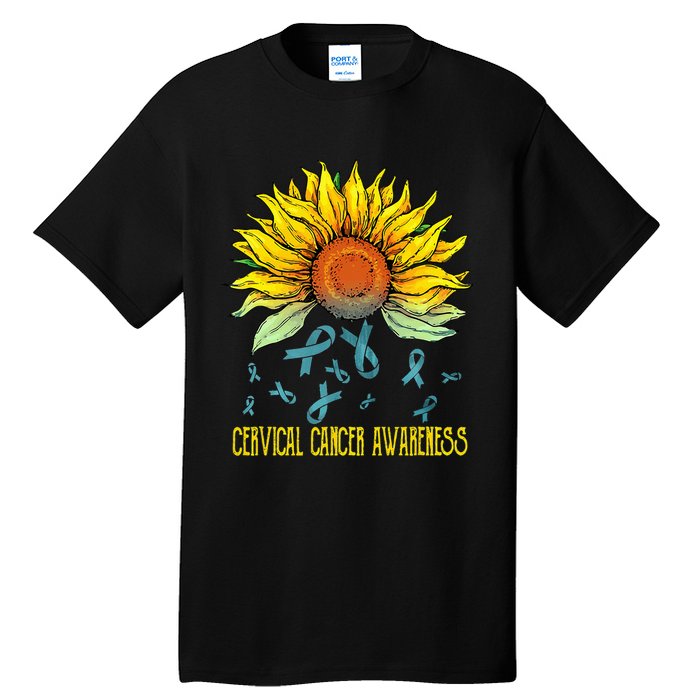 Cervical Cancer Awareness Sunflower Tall T-Shirt