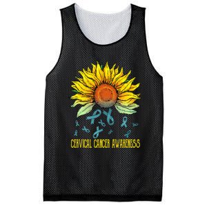 Cervical Cancer Awareness Sunflower Mesh Reversible Basketball Jersey Tank