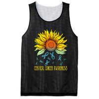 Cervical Cancer Awareness Sunflower Mesh Reversible Basketball Jersey Tank