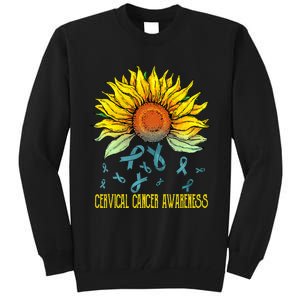 Cervical Cancer Awareness Sunflower Tall Sweatshirt