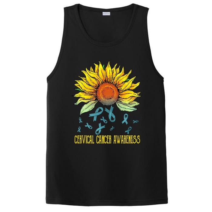 Cervical Cancer Awareness Sunflower PosiCharge Competitor Tank