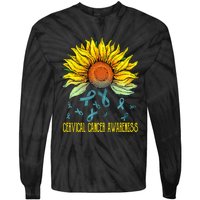 Cervical Cancer Awareness Sunflower Tie-Dye Long Sleeve Shirt