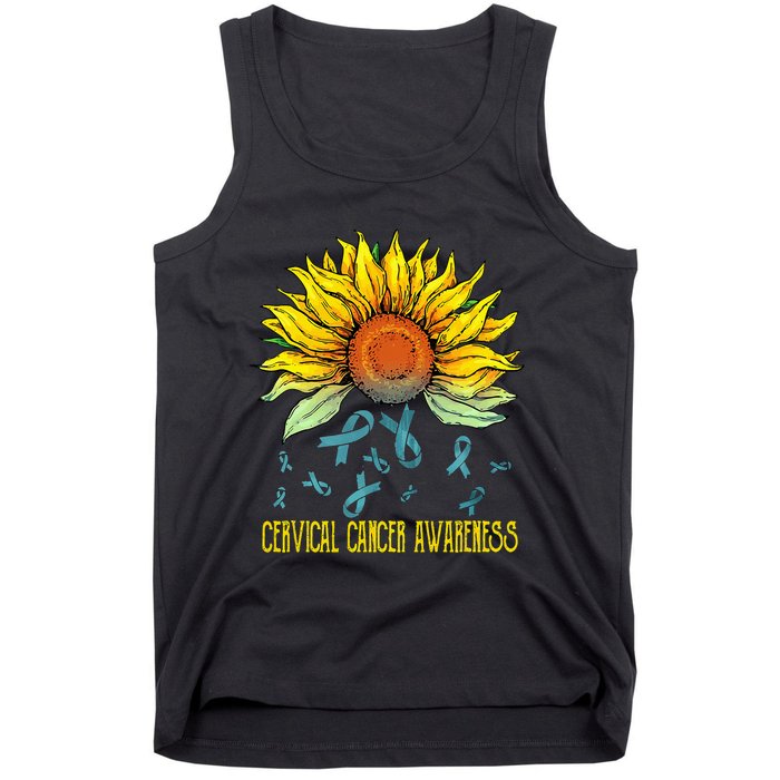 Cervical Cancer Awareness Sunflower Tank Top