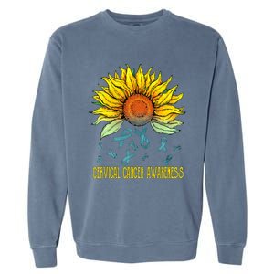 Cervical Cancer Awareness Sunflower Garment-Dyed Sweatshirt