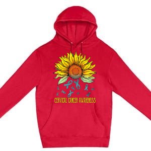 Cervical Cancer Awareness Sunflower Premium Pullover Hoodie