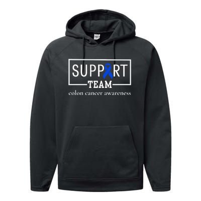 Colon Cancer Awareness Support Team Performance Fleece Hoodie