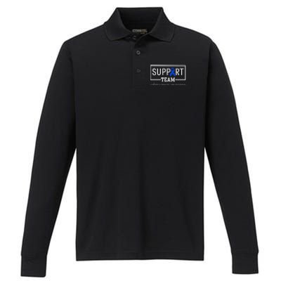 Colon Cancer Awareness Support Team Performance Long Sleeve Polo