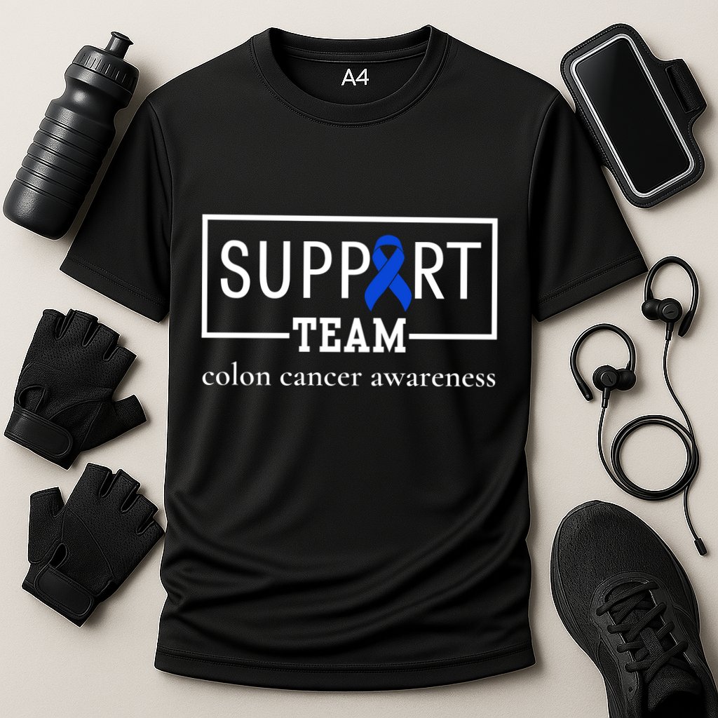 Colon Cancer Awareness Support Team Cooling Performance Crew T-Shirt