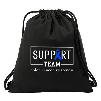 Colon Cancer Awareness Support Team Drawstring Bag