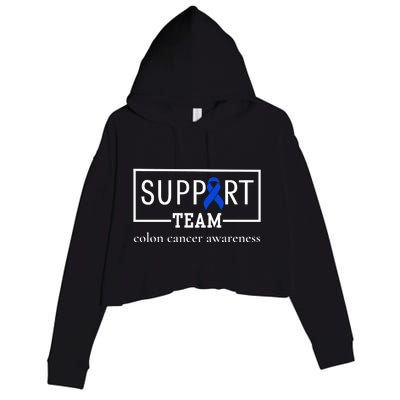 Colon Cancer Awareness Support Team Crop Fleece Hoodie