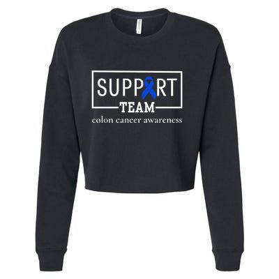 Colon Cancer Awareness Support Team Cropped Pullover Crew