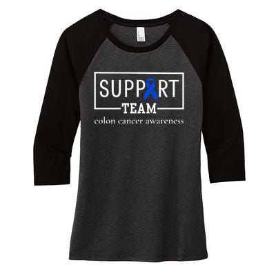 Colon Cancer Awareness Support Team Women's Tri-Blend 3/4-Sleeve Raglan Shirt