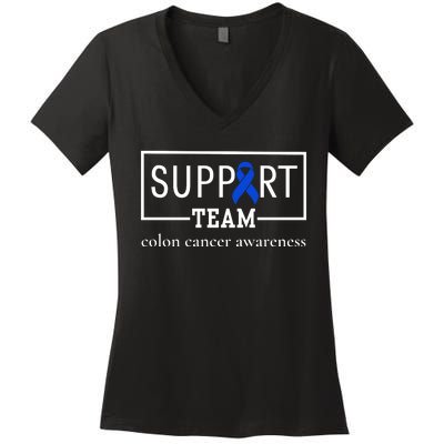 Colon Cancer Awareness Support Team Women's V-Neck T-Shirt