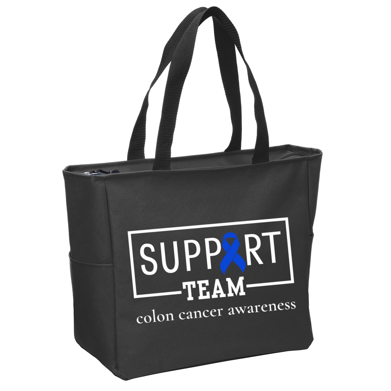 Colon Cancer Awareness Support Team Zip Tote Bag