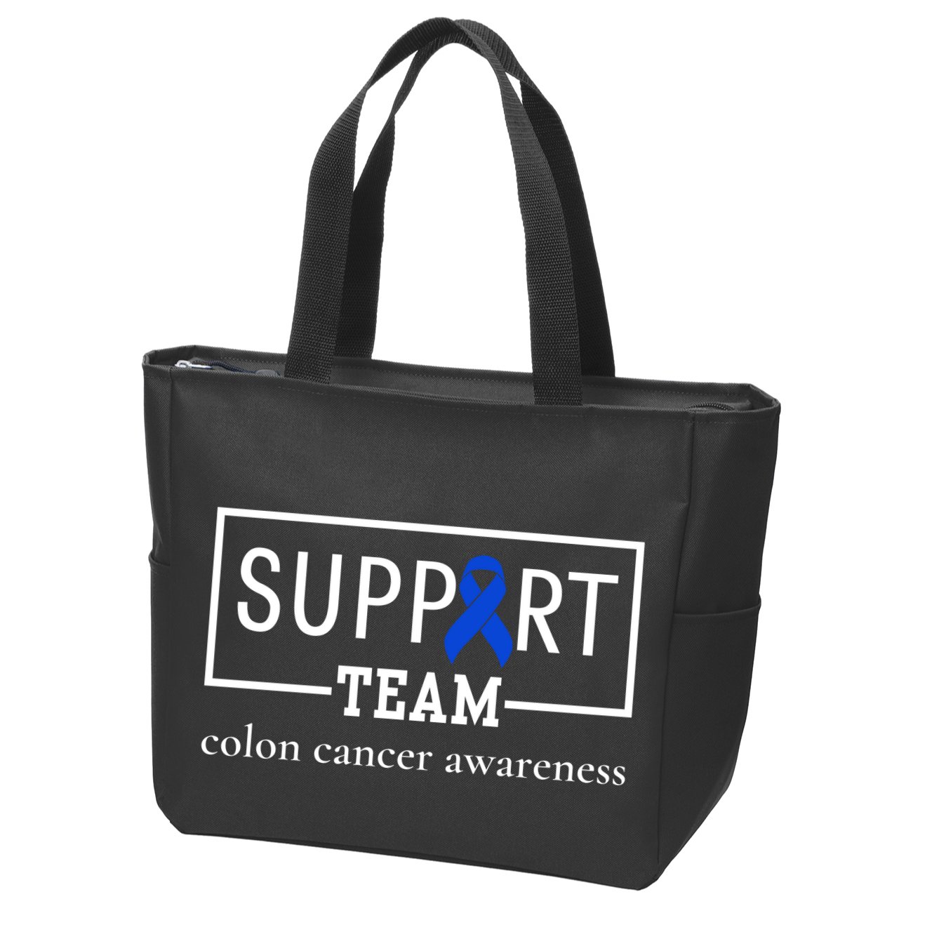 Colon Cancer Awareness Support Team Zip Tote Bag