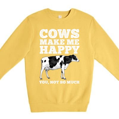 Cool Cow Art For Women Cow Farmer Dairy Cows Farm Animal Premium Crewneck Sweatshirt