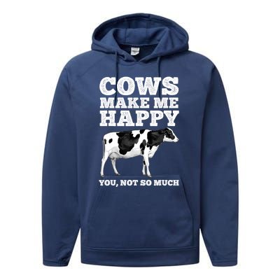 Cool Cow Art For Women Cow Farmer Dairy Cows Farm Animal Performance Fleece Hoodie