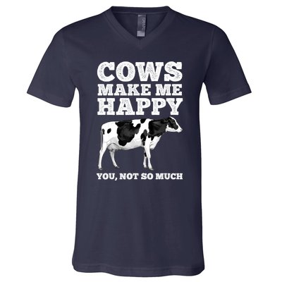 Cool Cow Art For Women Cow Farmer Dairy Cows Farm Animal V-Neck T-Shirt