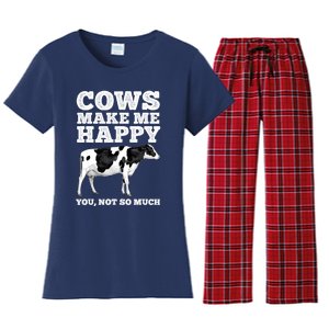 Cool Cow Art For Women Cow Farmer Dairy Cows Farm Animal Women's Flannel Pajama Set