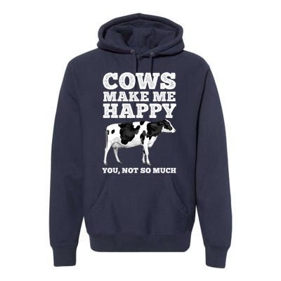 Cool Cow Art For Women Cow Farmer Dairy Cows Farm Animal Premium Hoodie