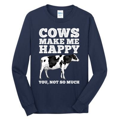 Cool Cow Art For Women Cow Farmer Dairy Cows Farm Animal Tall Long Sleeve T-Shirt