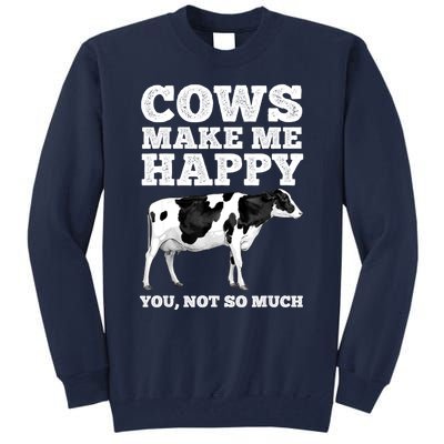 Cool Cow Art For Women Cow Farmer Dairy Cows Farm Animal Tall Sweatshirt