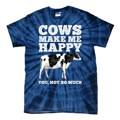 Cool Cow Art For Women Cow Farmer Dairy Cows Farm Animal Tie-Dye T-Shirt