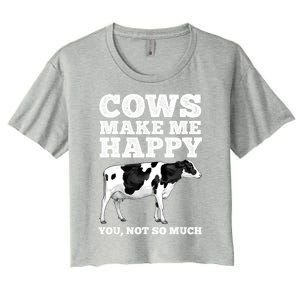 Cool Cow Art For Women Cow Farmer Dairy Cows Farm Animal Women's Crop Top Tee