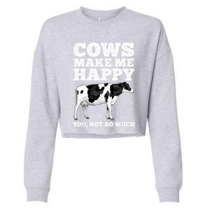 Cool Cow Art For Women Cow Farmer Dairy Cows Farm Animal Cropped Pullover Crew