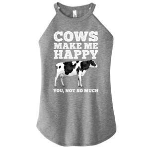 Cool Cow Art For Women Cow Farmer Dairy Cows Farm Animal Women's Perfect Tri Rocker Tank