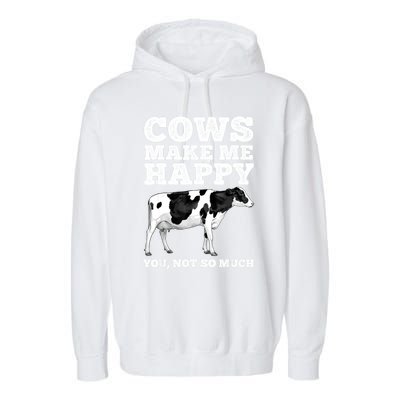 Cool Cow Art For Women Cow Farmer Dairy Cows Farm Animal Garment-Dyed Fleece Hoodie