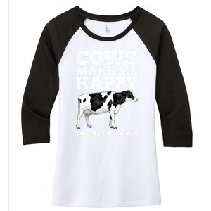 Cool Cow Art For Women Cow Farmer Dairy Cows Farm Animal Women's Tri-Blend 3/4-Sleeve Raglan Shirt