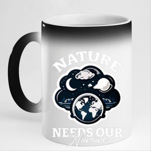 Climate Change Awareness Print 11oz Black Color Changing Mug