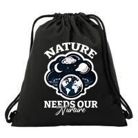 Climate Change Awareness Print Drawstring Bag