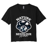 Climate Change Awareness Print Women's Crop Top Tee