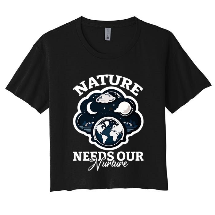 Climate Change Awareness Print Women's Crop Top Tee