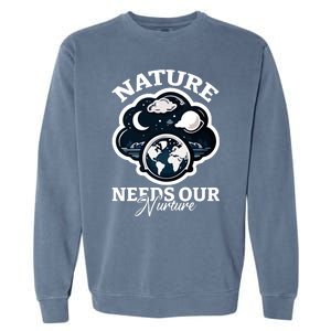 Climate Change Awareness Print Garment-Dyed Sweatshirt