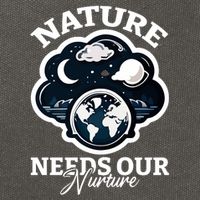 Climate Change Awareness Print Cotton Canvas Backpack