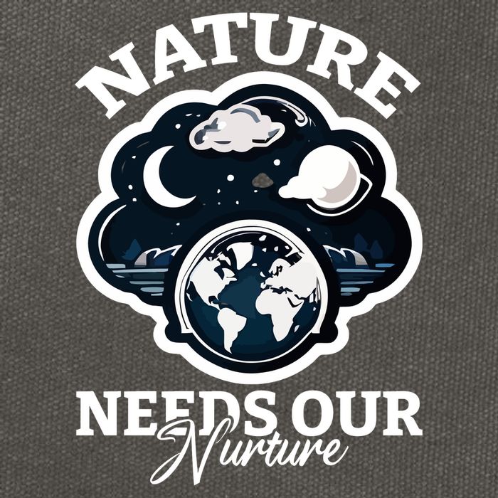 Climate Change Awareness Print Cotton Canvas Backpack