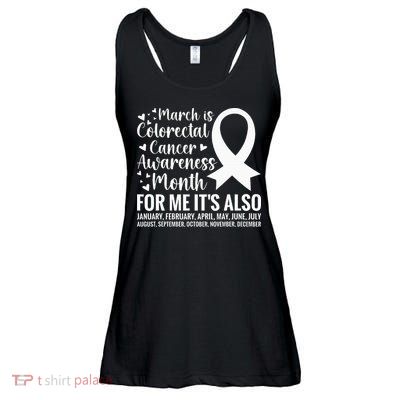 Colorectal Cancer Awareness Month Colon Cancer Survivor Ladies Essential Flowy Tank