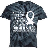 Colorectal Cancer Awareness Month Colon Cancer Survivor Kids Tie-Dye T-Shirt