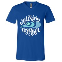 Couple Cruise Anniversary Honeymoon Gift Cruising Together Gift V-Neck T-Shirt