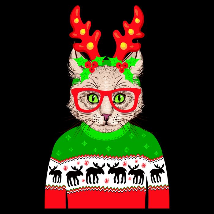 Funny Hipster Christmas Party Cat City Backpack