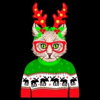 Funny Hipster Christmas Party Cat Zip Tote Bag