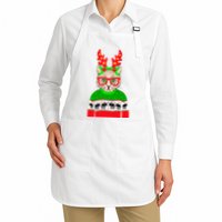 Funny Hipster Christmas Party Cat Apron
