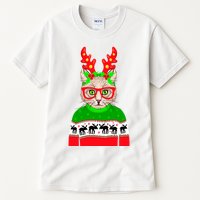 Funny Hipster Christmas Party Cat Tall T-Shirt