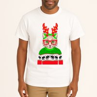 Funny Hipster Christmas Party Cat Tall T-Shirt