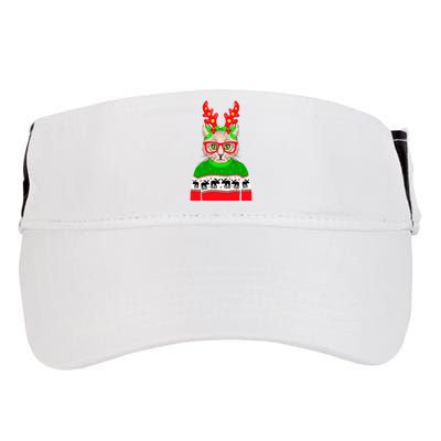 Funny Hipster Christmas Party Cat Adult Drive Performance Visor